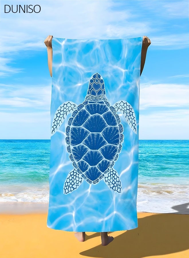 DUNISO Oversized Beach Towel, 150*75cm Microfiber Beach Towels, Quick Dry Towel for Swimmers Sand Proof Beach Towels for Adults Kids, Cool Pool Towels Beach Accessories Absorbent Towel for Travel Swim Yoga - Image 1